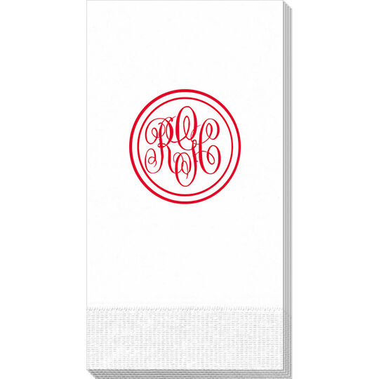 Double Circle Monogram Guest Towels